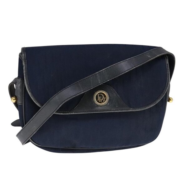Christian Dior Trotter Canvas Shoulder Bag Navy - Picture 1 of 16